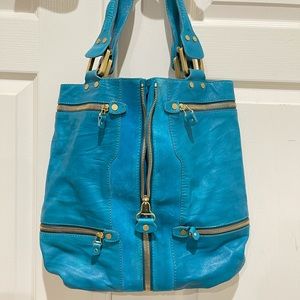 Jimmy Choo XL Mona Leather/Suede Handbag